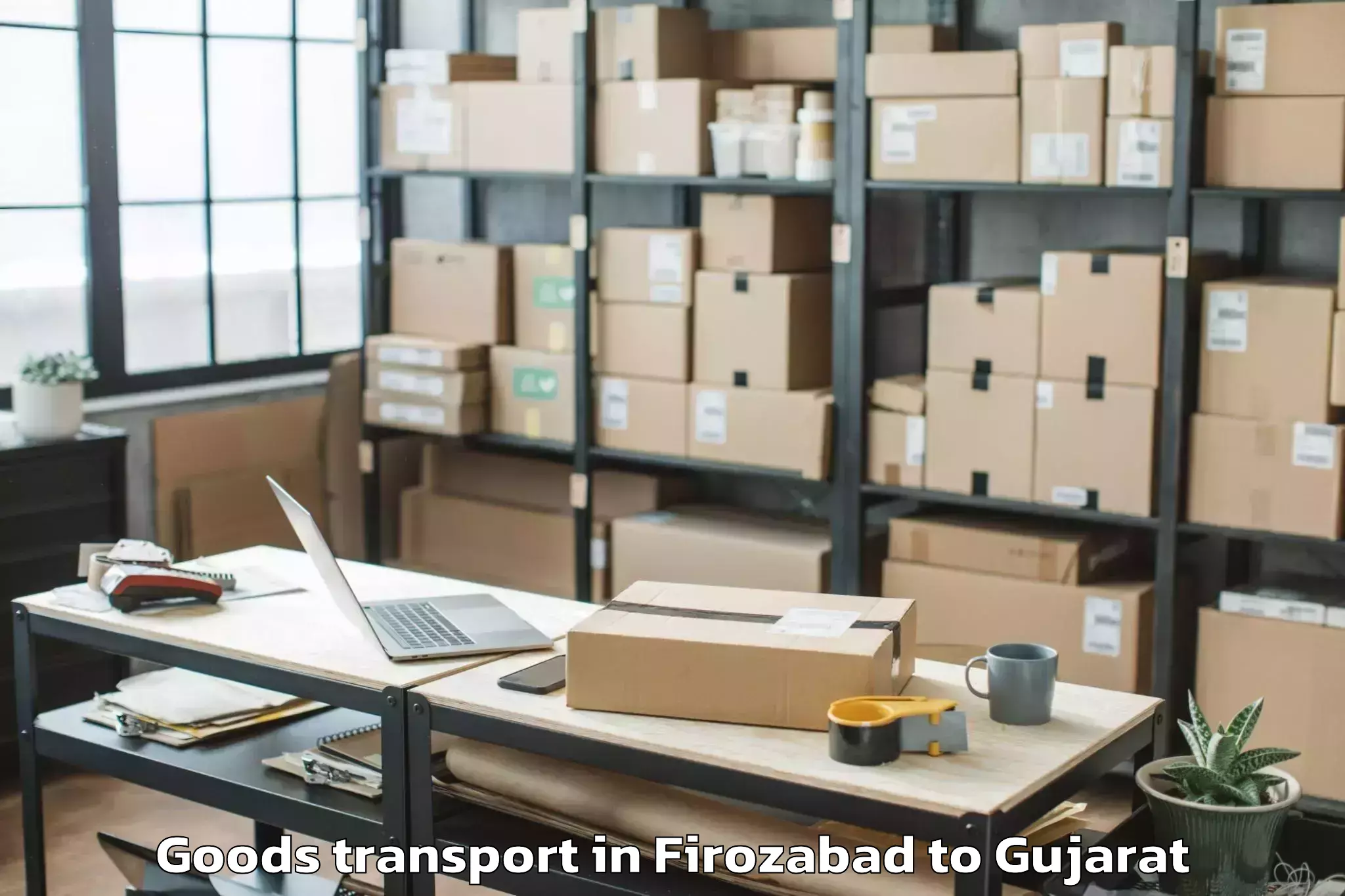 Book Your Firozabad to Lunawada Goods Transport Today